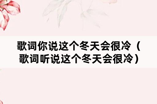 歌词你说这个冬天会很冷（歌词听说这个冬天会很冷）