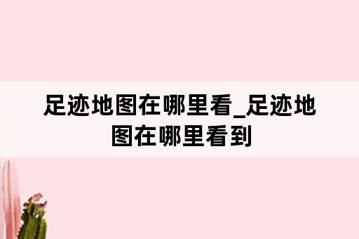 足迹地图在哪里看_足迹地图在哪里看到