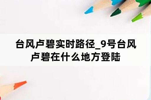 台风卢碧实时路径_9号台风卢碧在什么地方登陆