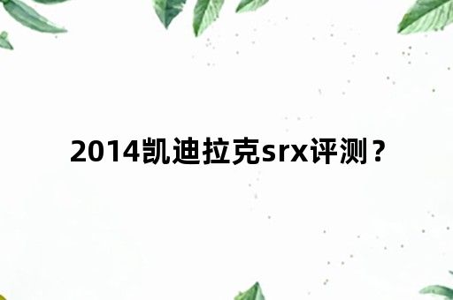 2014凯迪拉克srx评测？