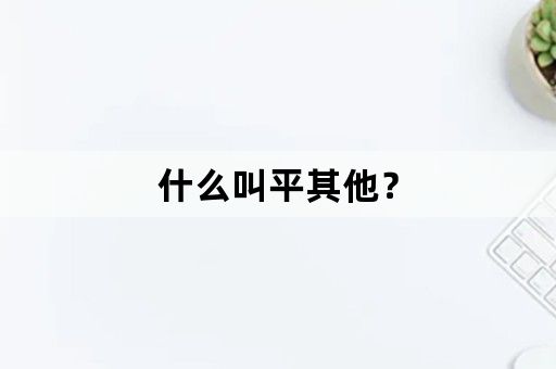 什么叫平其他？