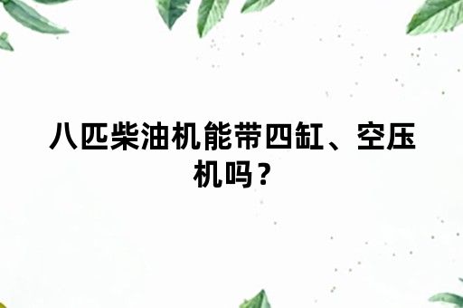八匹柴油机能带四缸、空压机吗？