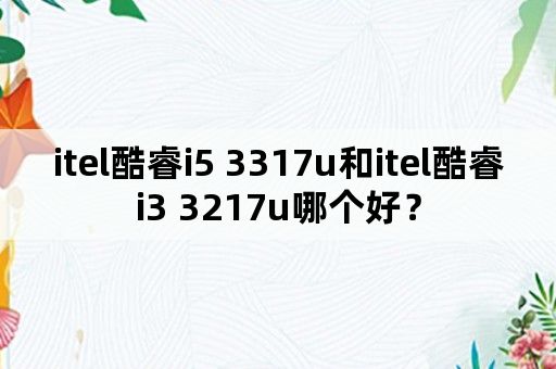 itel酷睿i5 3317u和itel酷睿i3 3217u哪个好？
