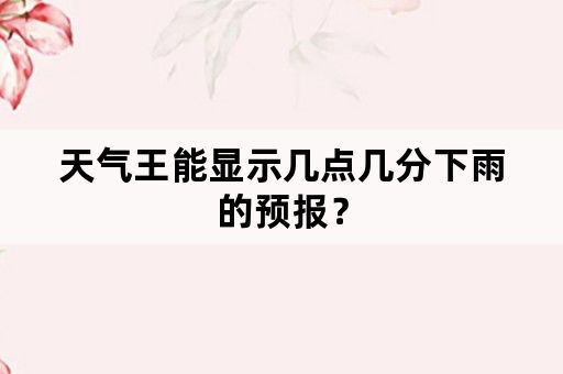 天气王能显示几点几分下雨的预报？