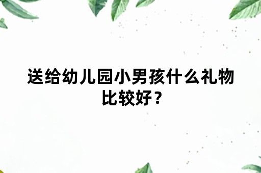 送给幼儿园小男孩什么礼物比较好？