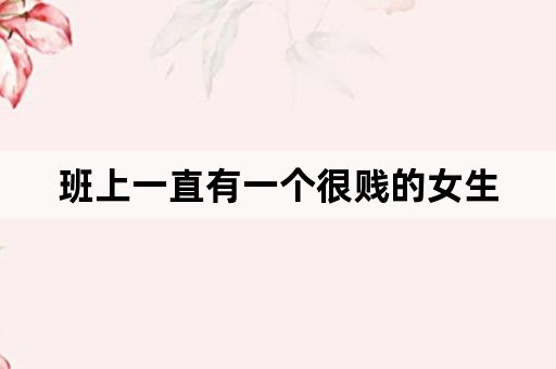 班上一直有一个很贱的女生