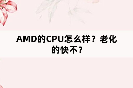 AMD的CPU怎么样？老化的快不？