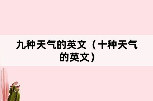 九种天气的英文（十种天气的英文）